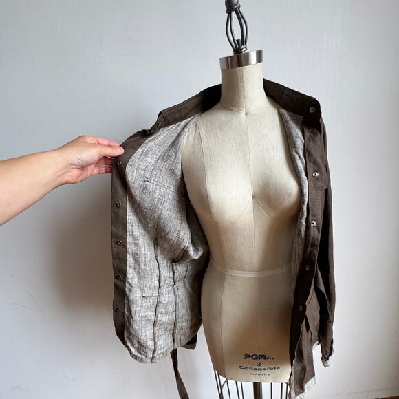 MAXMARA 100% Linen Belted Utility Jacket - Picture 6 of 12